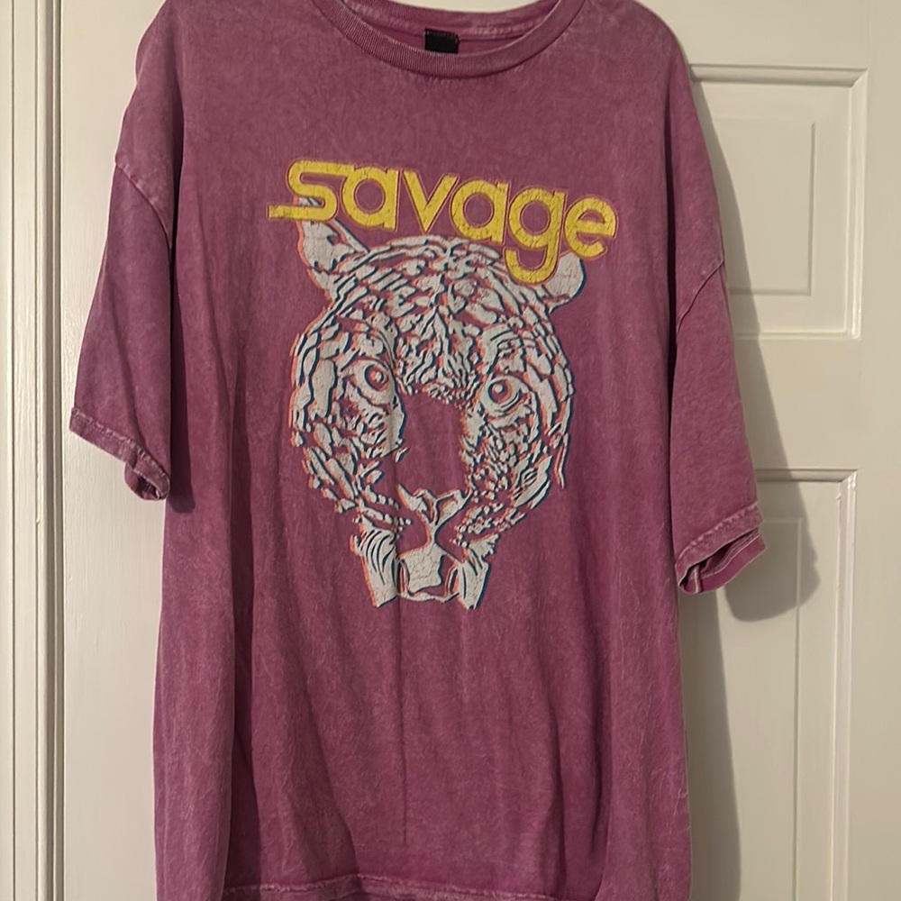 bohme Mauve Graphic Tee with Yellow Logo and Multitone Tiger